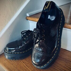 Dr. Martens Patent Leather Black Platform Lace-ups
